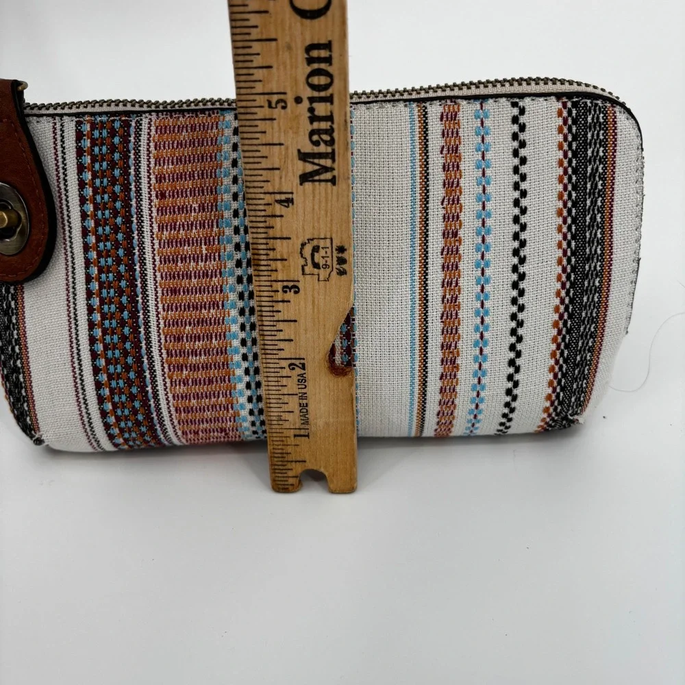 Jen & Co Crossbody Bag Womens Small Rust Multi Boho Striped M1818-BOHO.RUST New